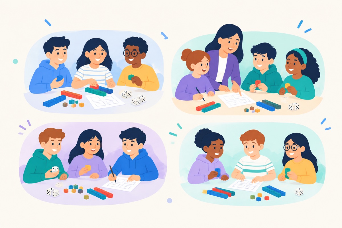Math stations (4 groups, 4 stations)