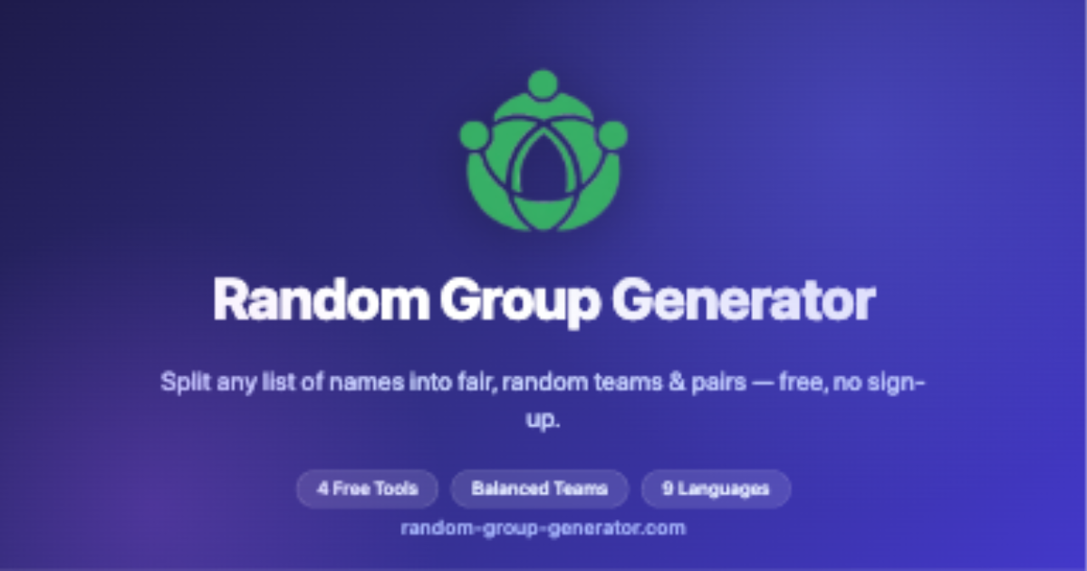 Random Group Generator – Free Group Randomizer